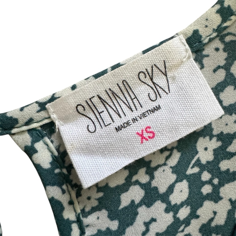 Sienna Sky Green & White Floral Faux Wrap Midi Dress XS - Picture 11 of 13